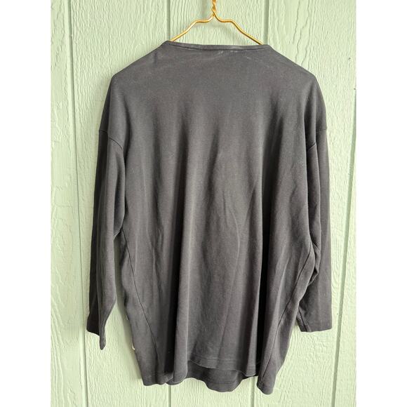 Vintage 90s Cedars Beaded Christmas 3/4 Sleeve Top – Santa Medium - Picture 6 of 6